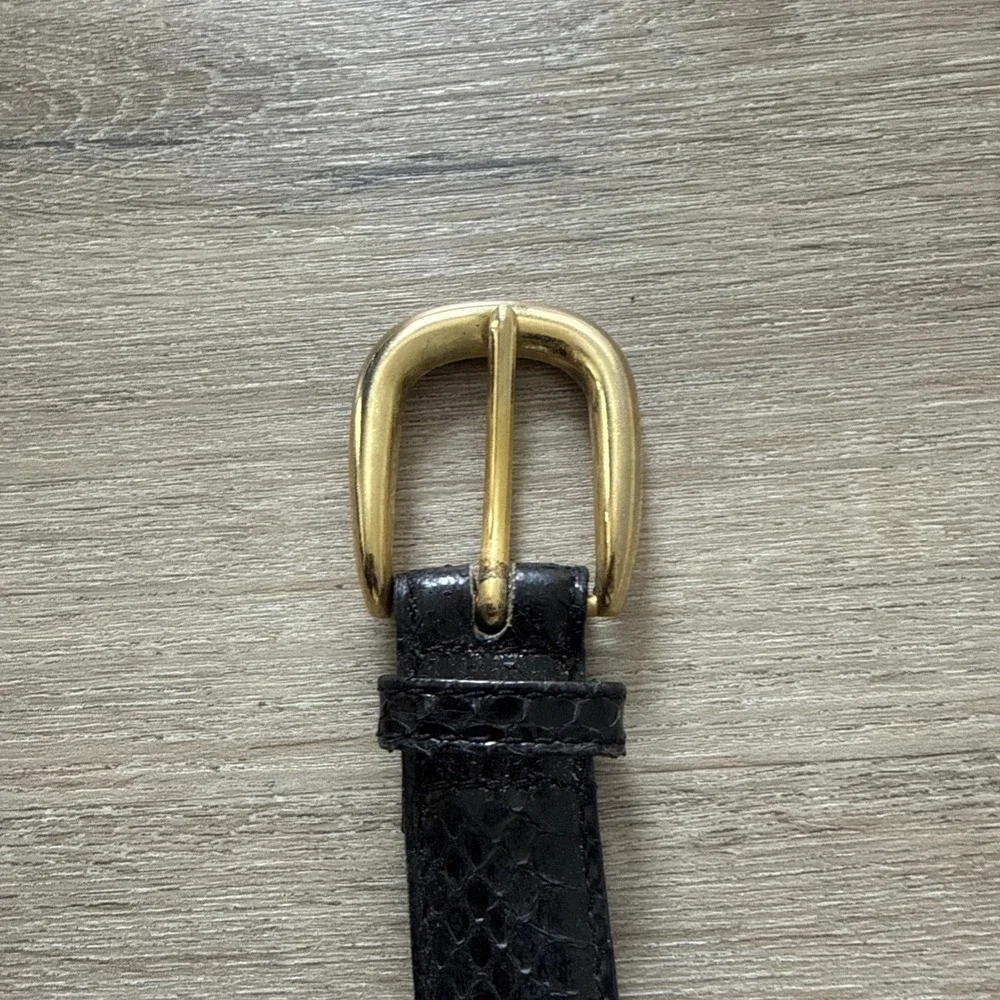 Men's Black Genuine Snakeskin Belt With Brass Buckle 46